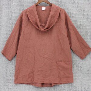 C.M.C Tunic Dress Womens Large L Brown Pullover Cowl Neck Long Sleeve USA